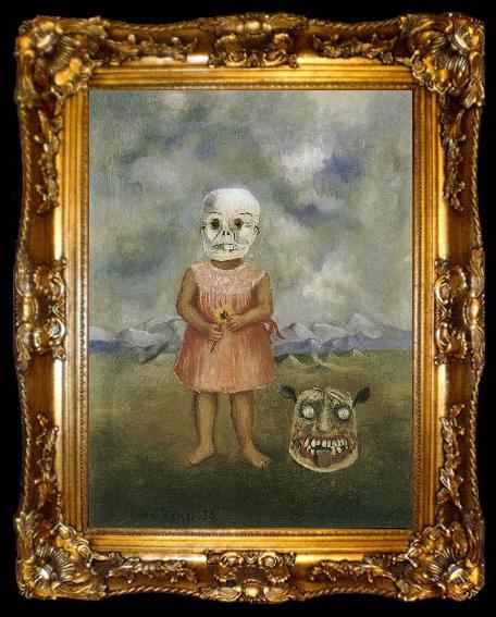 framed  Frida Kahlo The girl masked with death, ta009-2